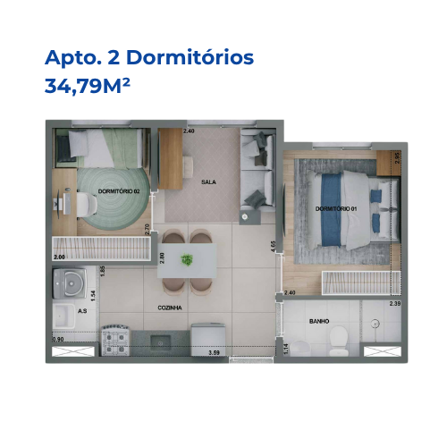 Planta 34,79M²